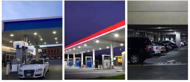 reformar luzes de posto de gasolina