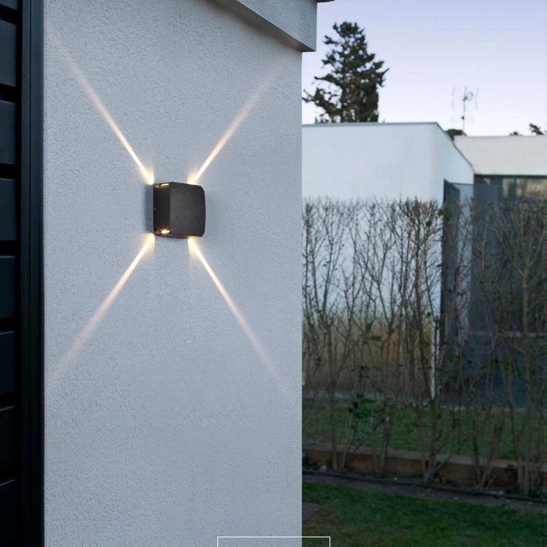 Square 4 ways light wall led lamp outdoor