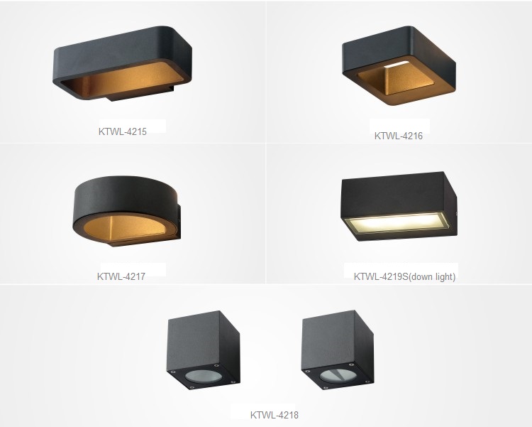 Outdoor IP65 square black wall lamp