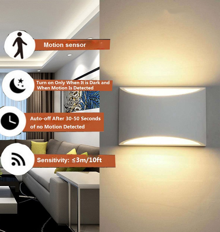 7w double wall light sensor wall light indoor