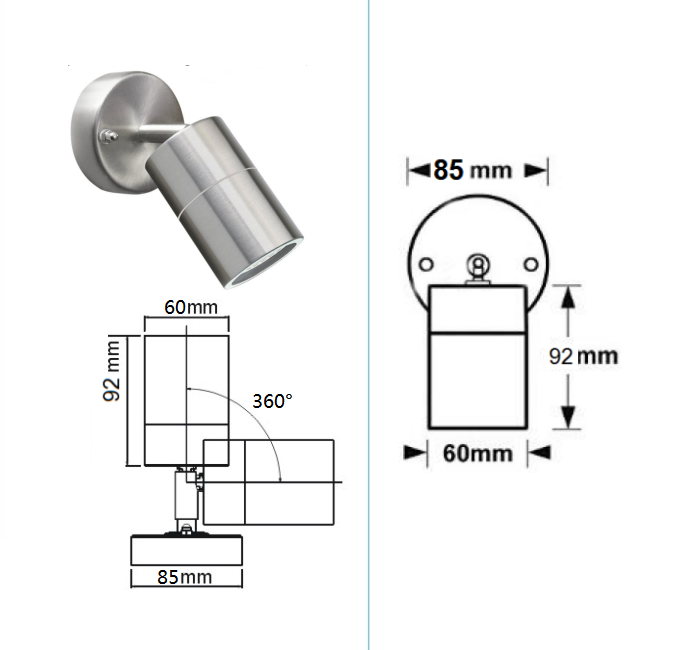 luces de pared montadas en superficie