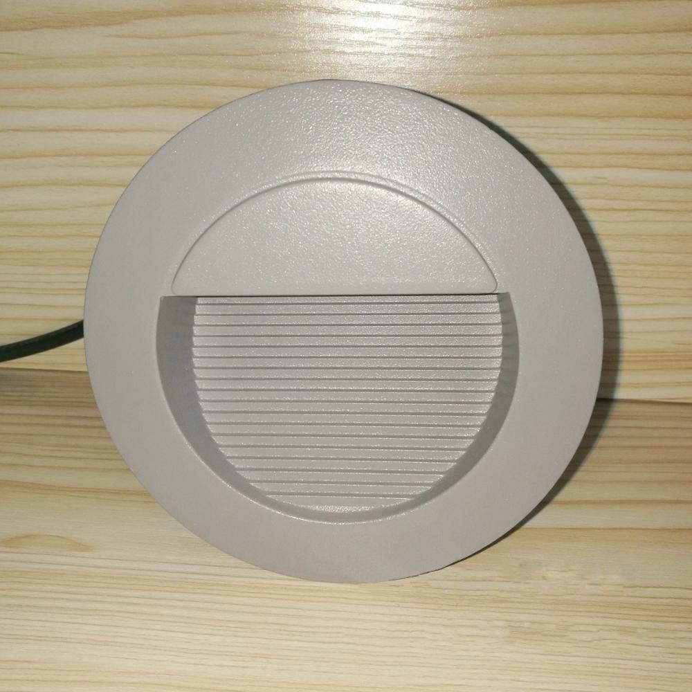 outdoor round 2W recessed wall light