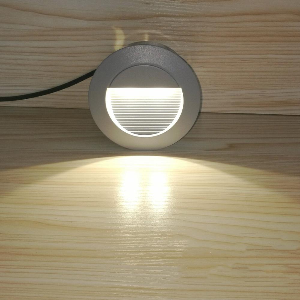 outdoor round 2W recessed wall light