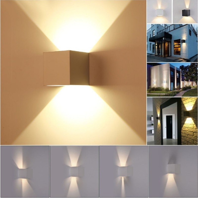 Cube dimmable or sensor led wall light