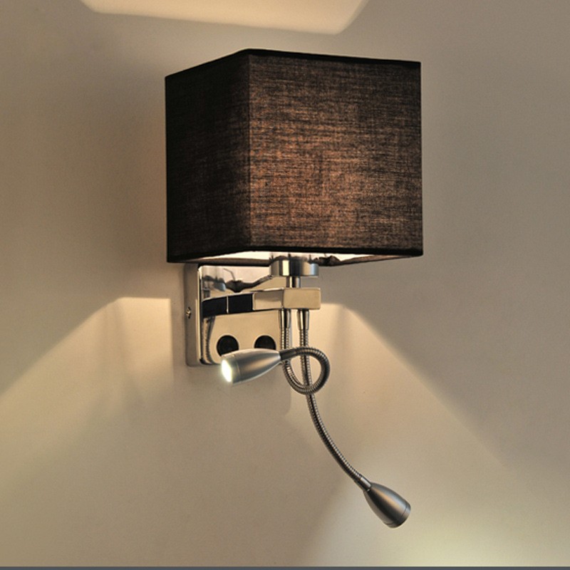 Fabric decorative bedroom wall lamp