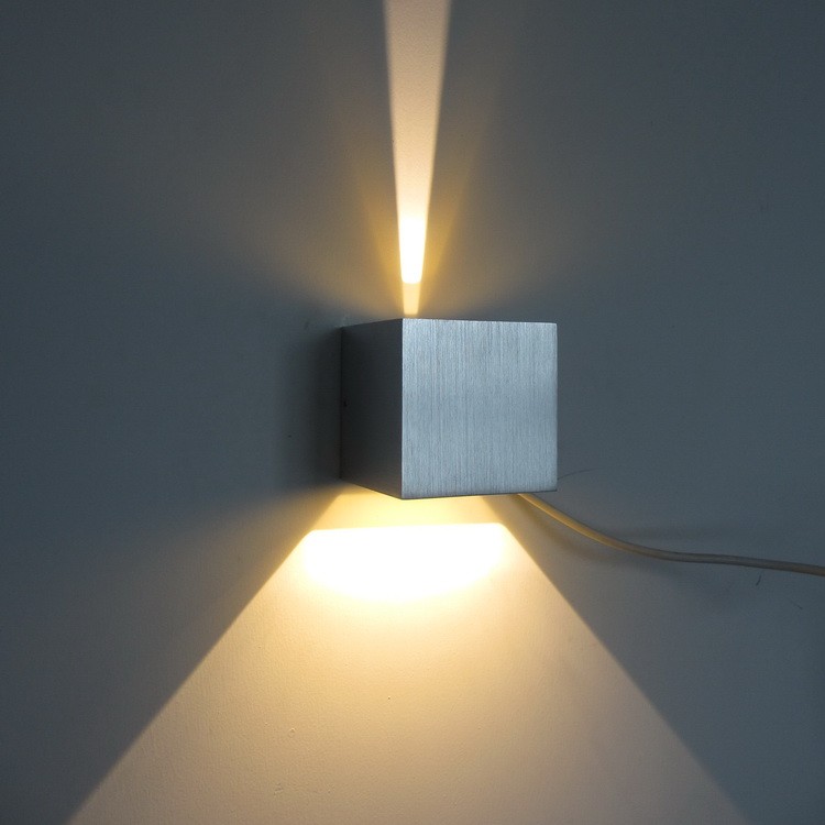 Narrow up wide down led indoor wall light