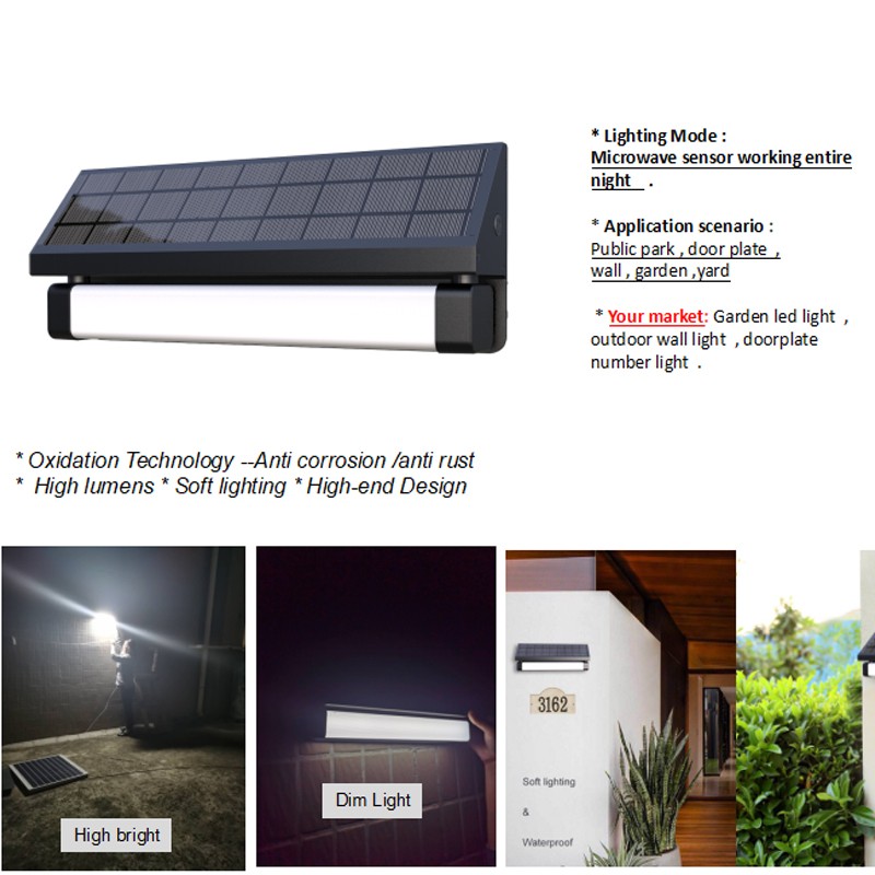 motion sensor solar wall light