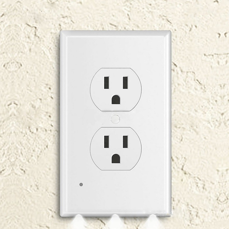 3 led wall plate with led night lights