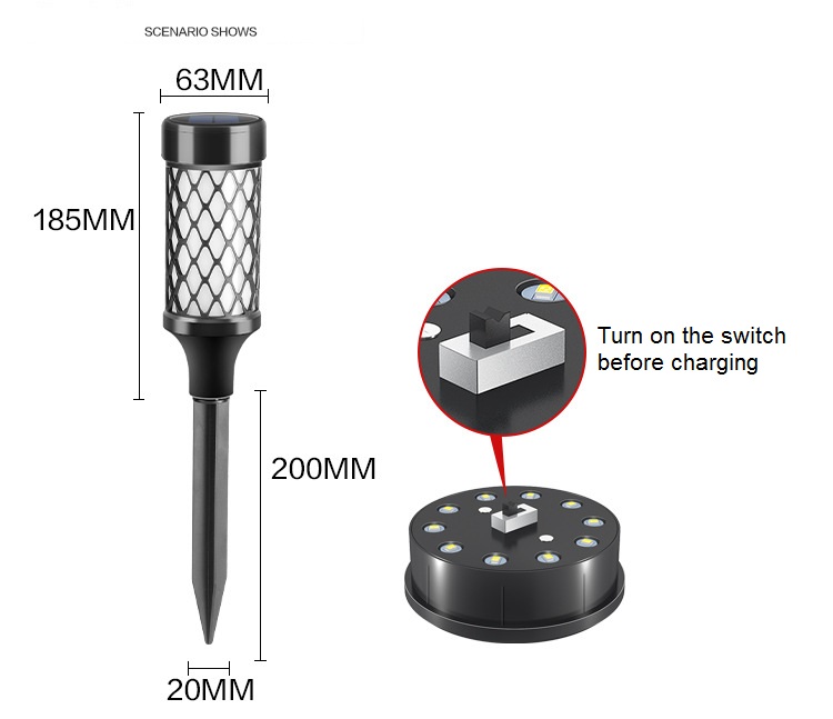 Smart light control garden spike led solar light