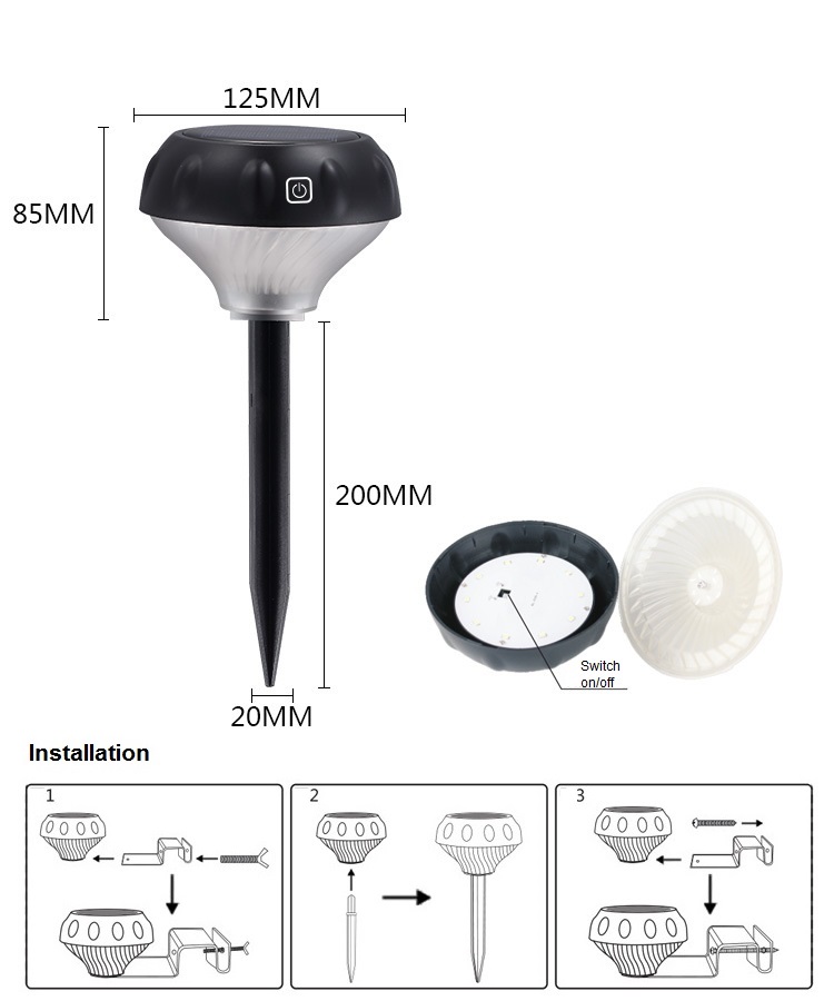 led solar lawn light