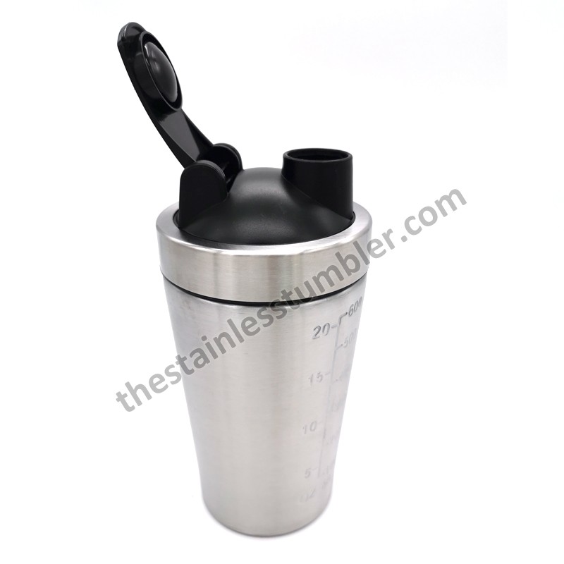 25oz Stainless Steel Top Protein Bottle Shaker Cup With Lid And Black Ball