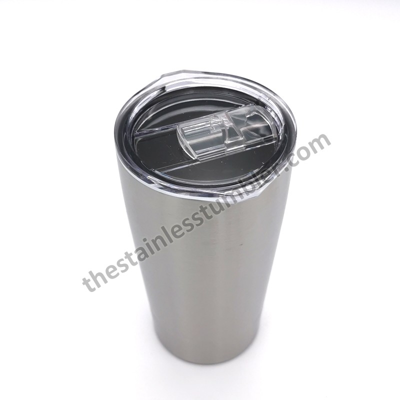 16oz Stainess Steel Double Wall Insulated Tapered Milk Tumbler With Sliding Lid Straw