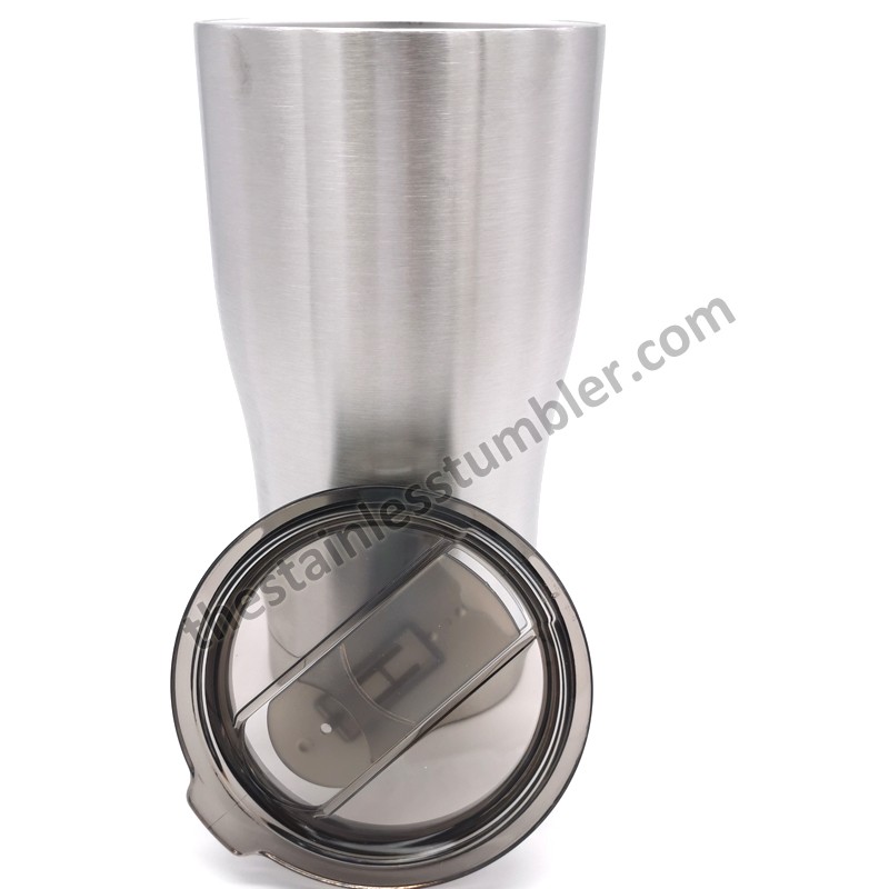 20oz Stainless Steel Modern Curve Waist Shape Tumbler With Tinted Sliding Lid