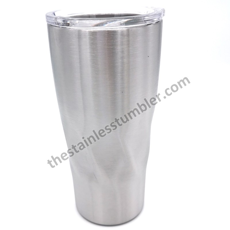 20oz Stainless Steel Twisted Twist Tumbler With Sliding Lid