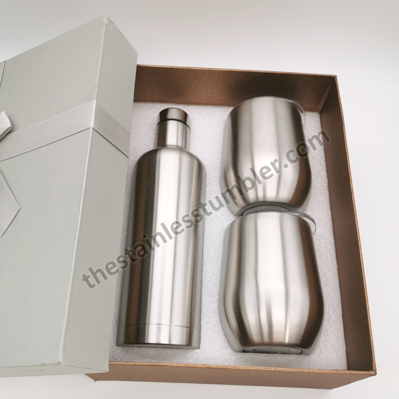 stainless wine bottle set