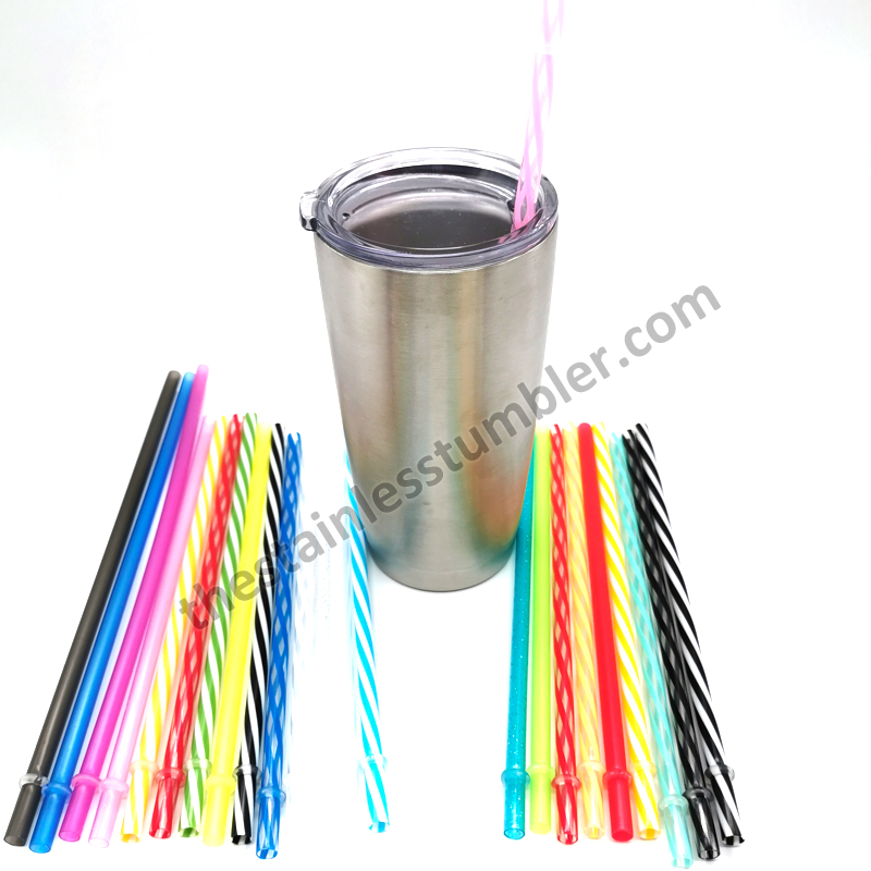 Supply Reusable Rainbow Clear Plastic Drinking Straws For Tumblers