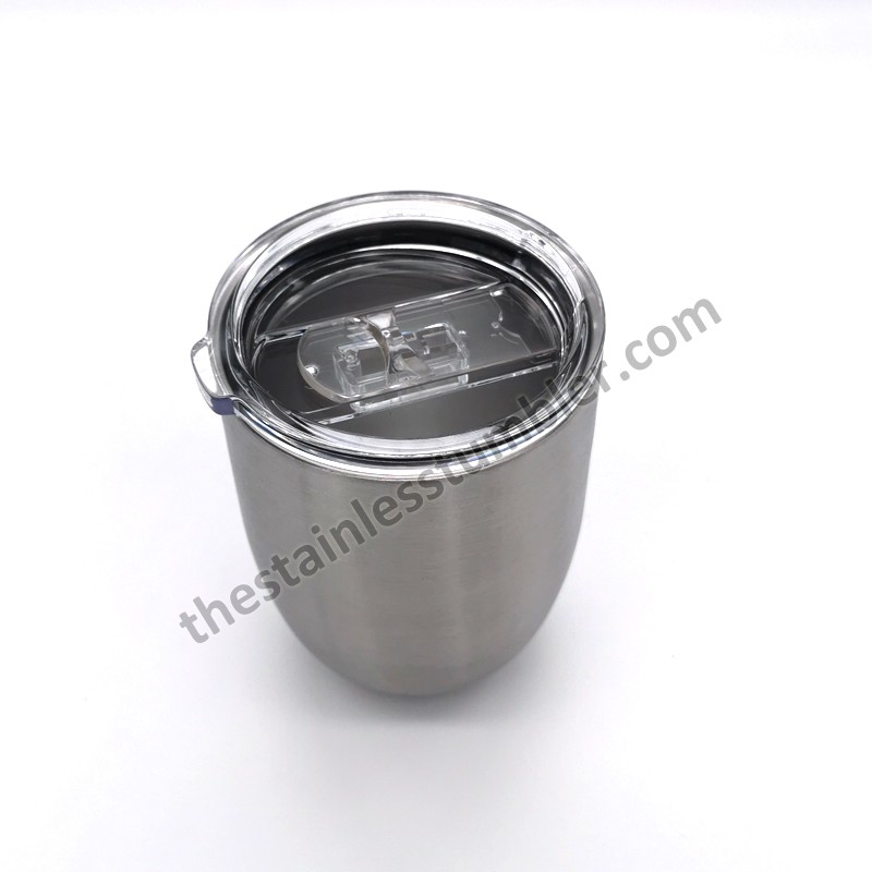 10oz Stainless Steel Insulated Egg Shaped Wine Cup With Lid