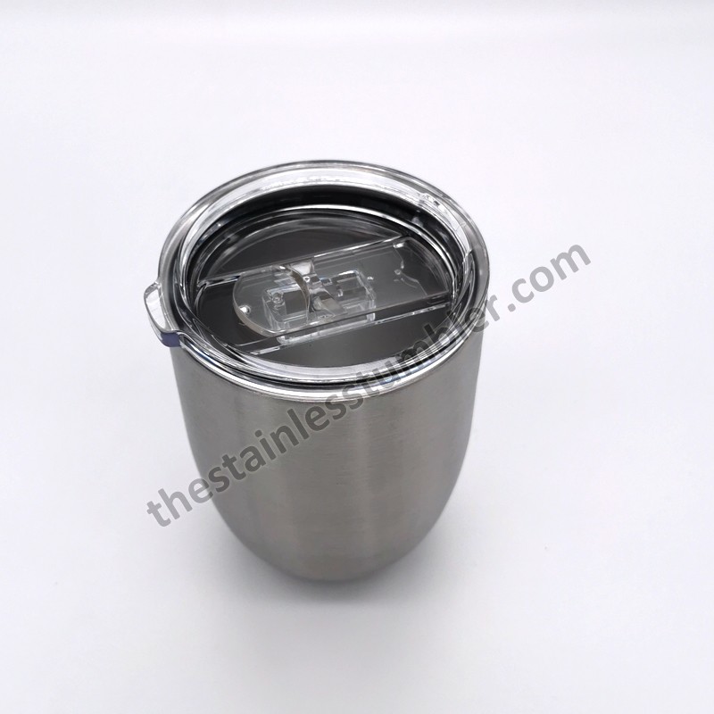 10oz Stainless Steel Insulated Egg Shaped Wine Cup With Lid