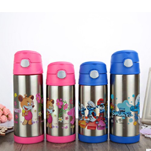 9oz 12oz Colored Stainless Steel Baby Kid Water Bottle With Flip Top Lid