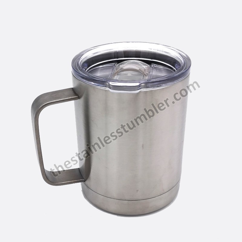 10oz Stainless Steel Double Wall Coffee Cup Mug With Lid