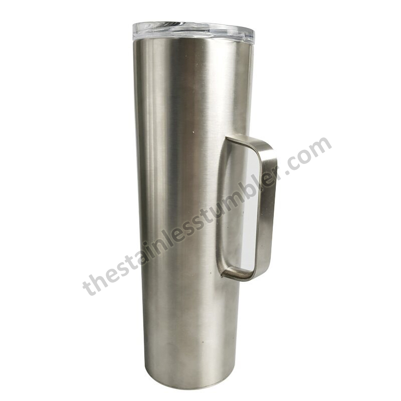 Stainless Steel 20 OZ Skinny Straight Tumbler with Handle