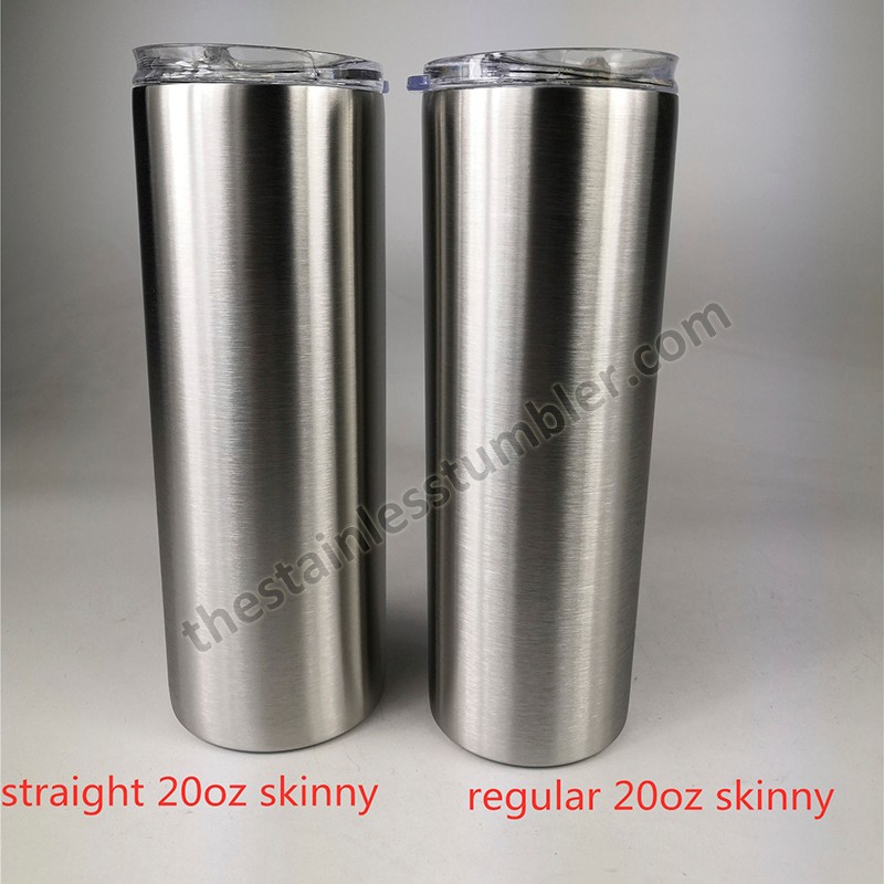 rustfritt stål 20/30 oz rett mager med oppgradert glidelokk dobbeltvegg isolert