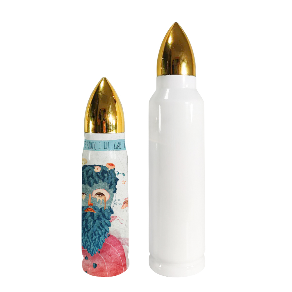 17oz bullet shape bottle vacuum insulated tumbler rocket keep warm cups travel water bottle 304 stainless steel
