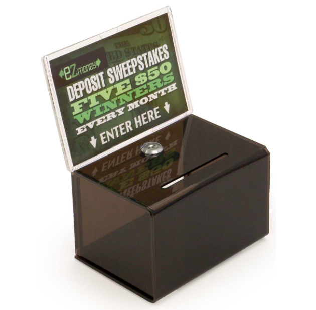Countertop Black Acrylic Donation Suggestion Box