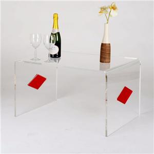 Clear Acrylic Bedside Coffee Display Table