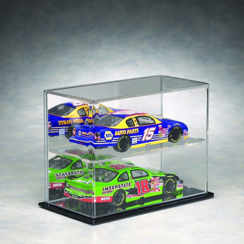 Acrylic Display Case Dustyproof Box With Hardwood Black Base For Model Cars