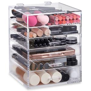 Clear Acrylic Cosmetic Oganizer Drawer With Lid