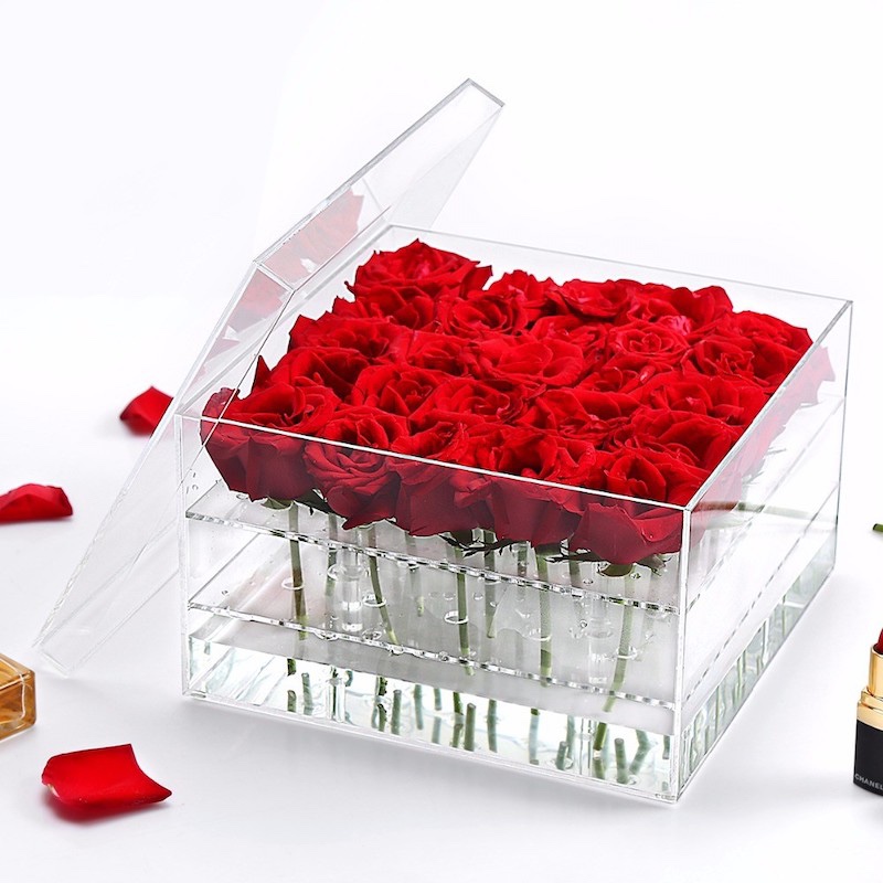 Limpar caixa da flor Rose Acrílico