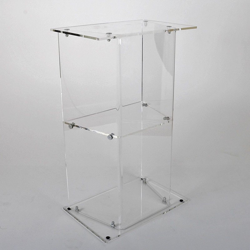 Acrylic Lucite Curved Podium For Office