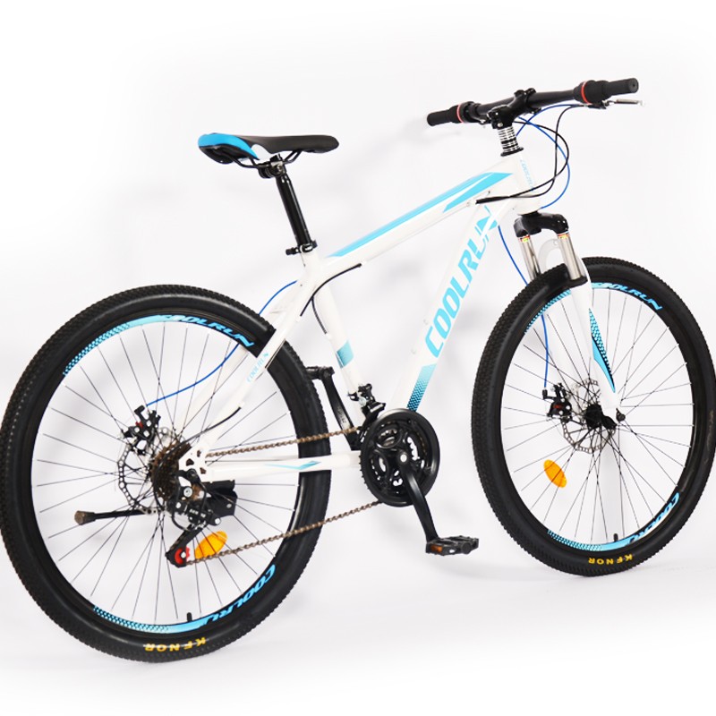 27.5 Inch Disc Brakes High Carbon Steel Frame 21 Gear Blue Mountain Bikes