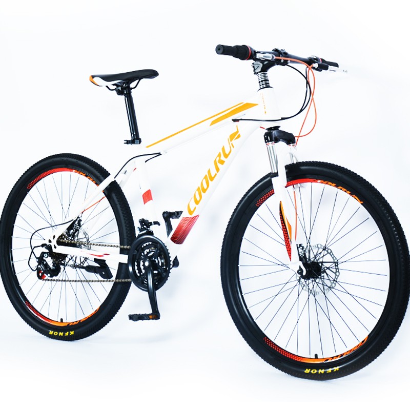 26 Inch F&R Disc Brakes Steel Frame 21 Speed Orange Colorful Mountain Bicycles