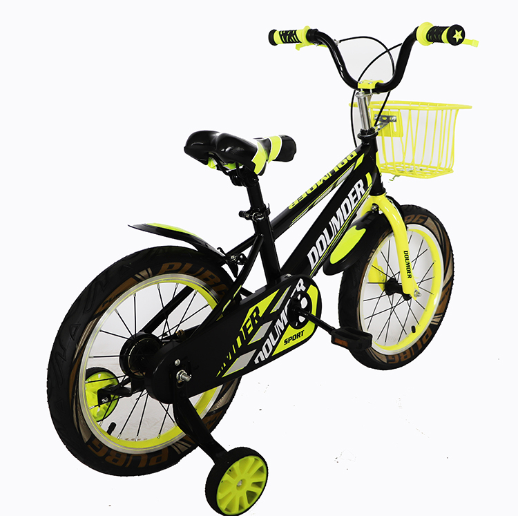 Nova cor de disco de aço de alto carbono, cesta colorida para crianças, bicicleta infantil de velocidade única de 12 polegadas