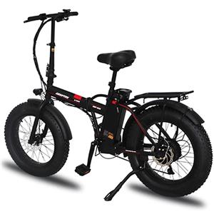 뜨거운 판매 10.4 리튬 배터리 전자 자전거 7 속도 접이식 전기 사이클 지방 타이어 스틸 포크 전기 자전거
