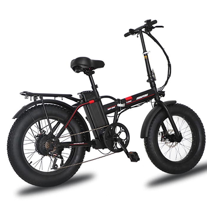 Hot sale 10.4 lithium battery e-bike 7 speed folding electric cycle fat tire steel fork electric bike