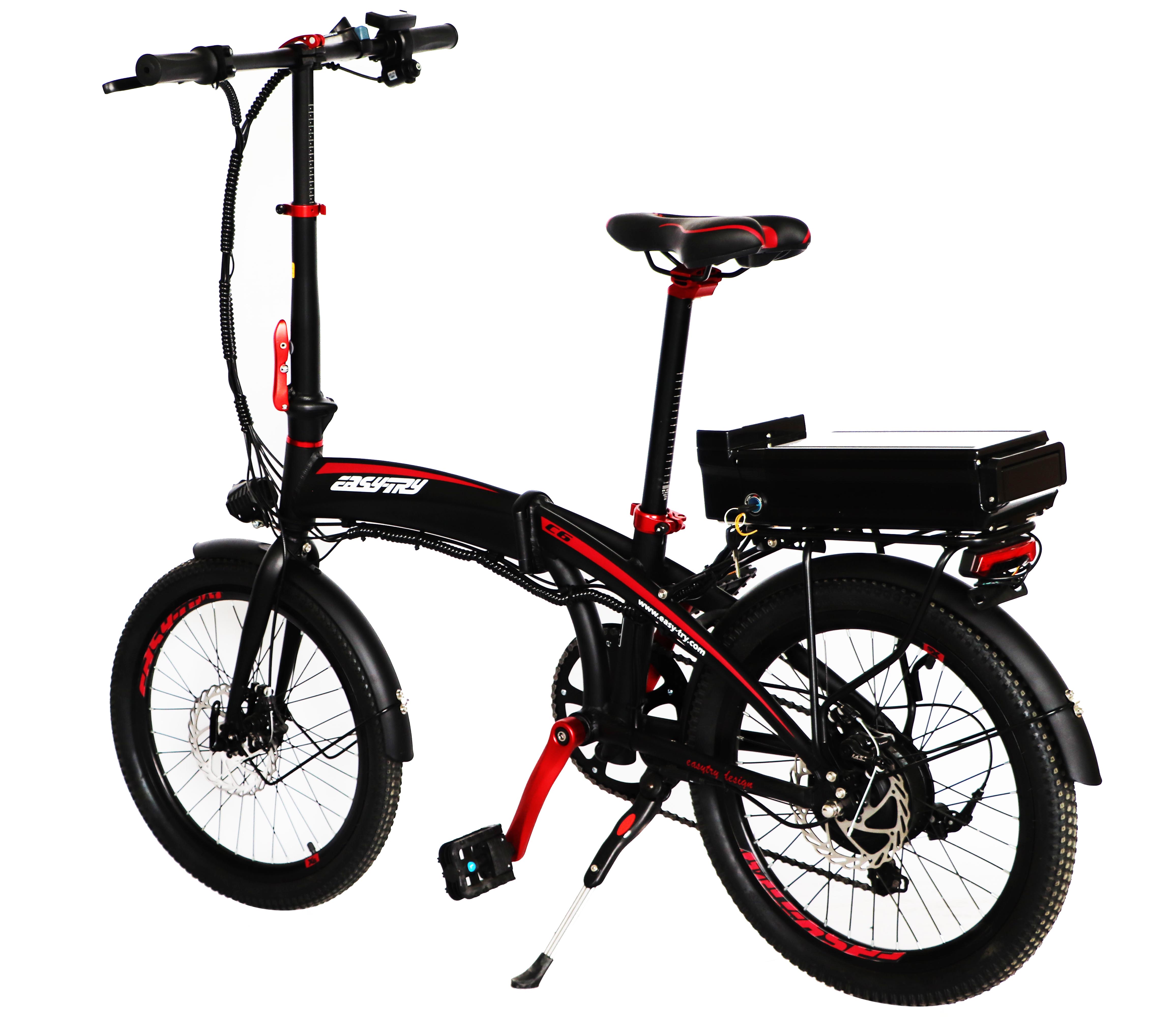 easy try 10.4AH rear battery electric cycling 7 speed foldable electric cycle 20 inch electric bike