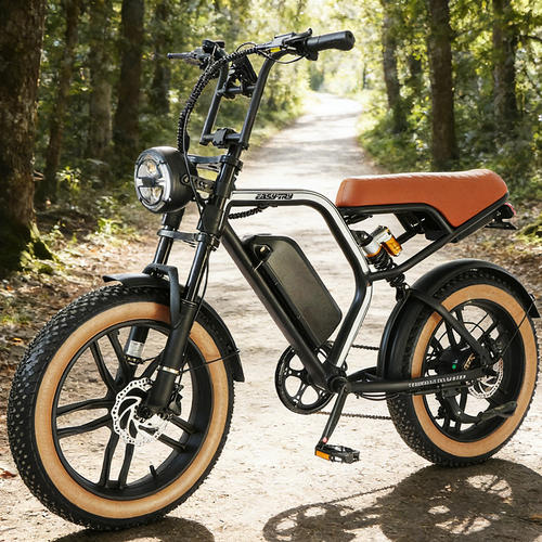 KC Electric Mountain Bike - 20 Inch Fat Tire E-Bike 250W/500W/1000W for Adults | Dual Suspension Mountain Bicycle