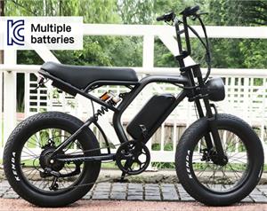 KC Electric Mountain Bike - 20 Inch Fat Tire E-Bike 250W/500W/1000W for Adults | Dual Suspension Mountain Bicycle