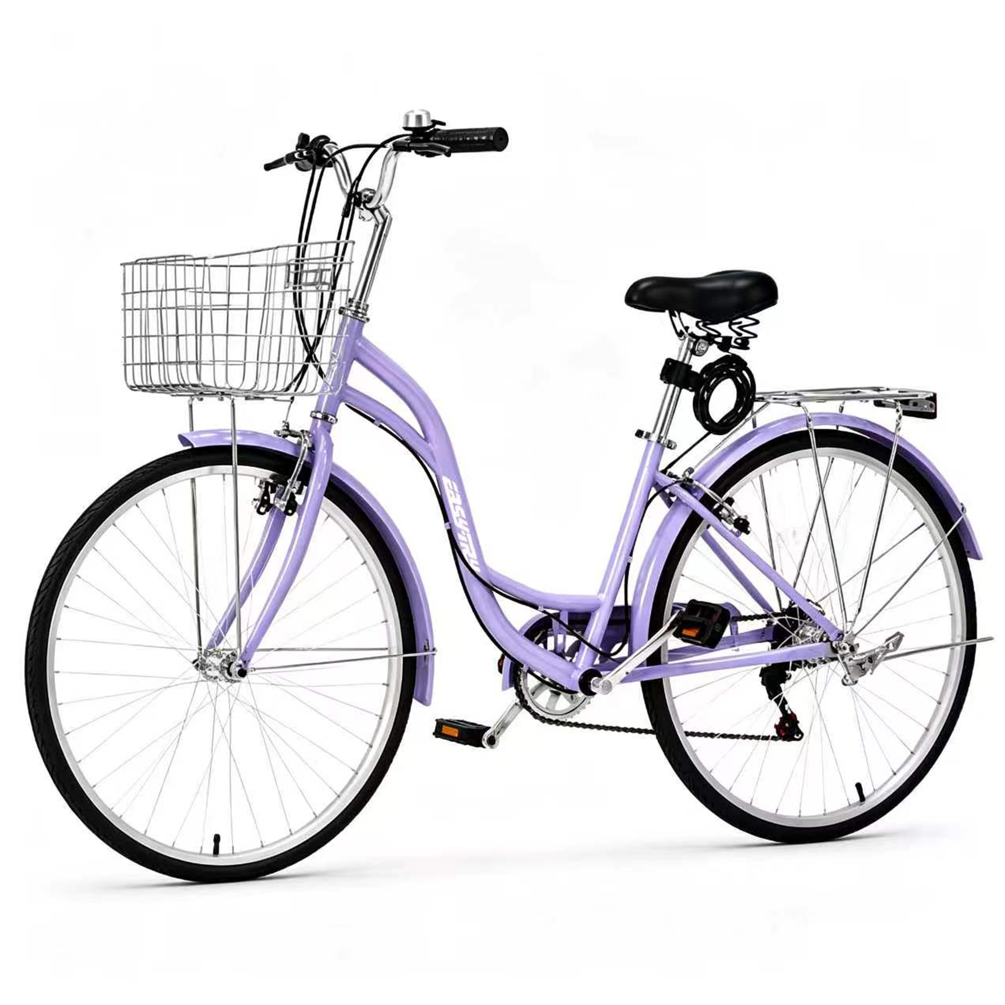 wholesale wemen city bicycle 26 inch 7 speed with front basket and rear carrie for urban riding
