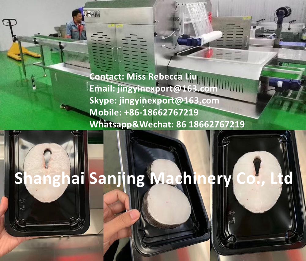 sliced cod vacuum skin packaging machine