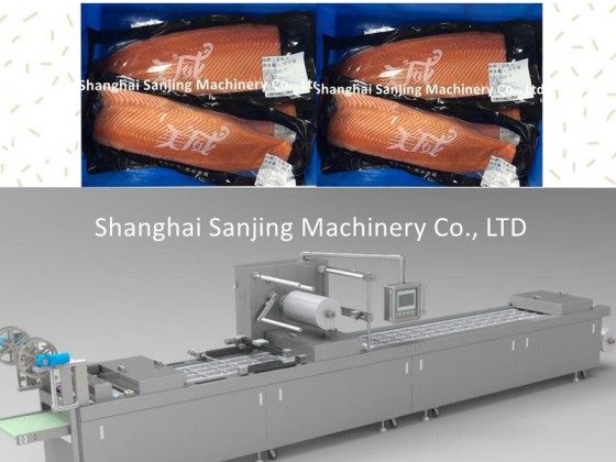 Máquina de envasado al vacío termoformado de salmón entero