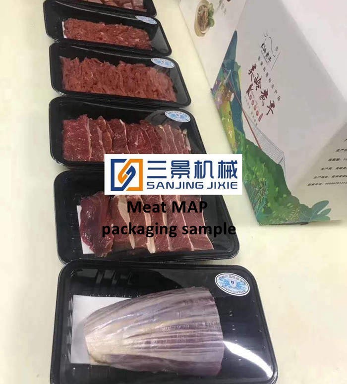 La carne en atmósfera modificada maquinaria de envasado