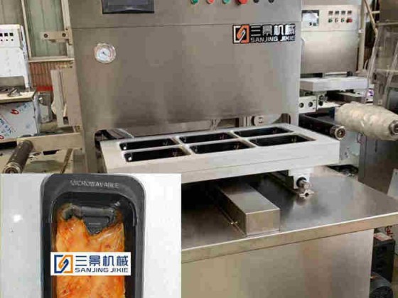 Máquina de envasado de piel de vacío de salmón en rodajas