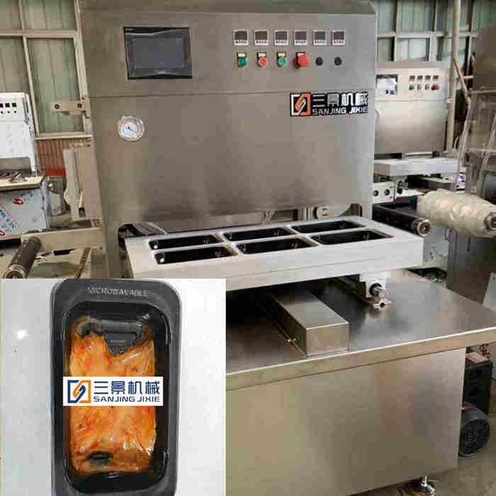 Máquina de envasado de piel de vacío de salmón en rodajas