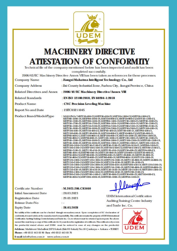 CE Certification For MHTP and MHTY CE Certification For MHTP and MHTY
