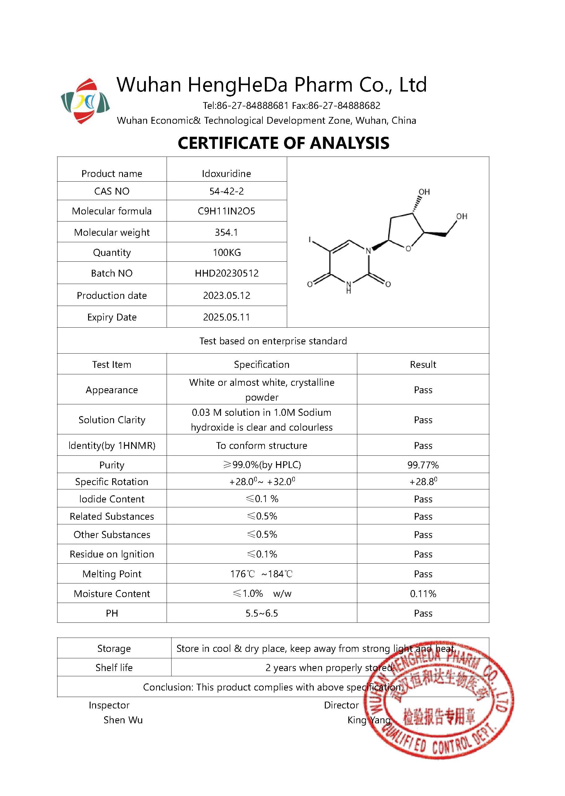 Idoxuridine/5-Iodo-2'-deoxyuridine CAS: 54-42-2
