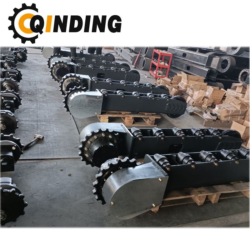 QDRT-02T 2 Ton Rubber Track Undercarriage Chassis for Crusher and Screener, Crawler Excacator,Crane 1815mm x 367mm x 230mm